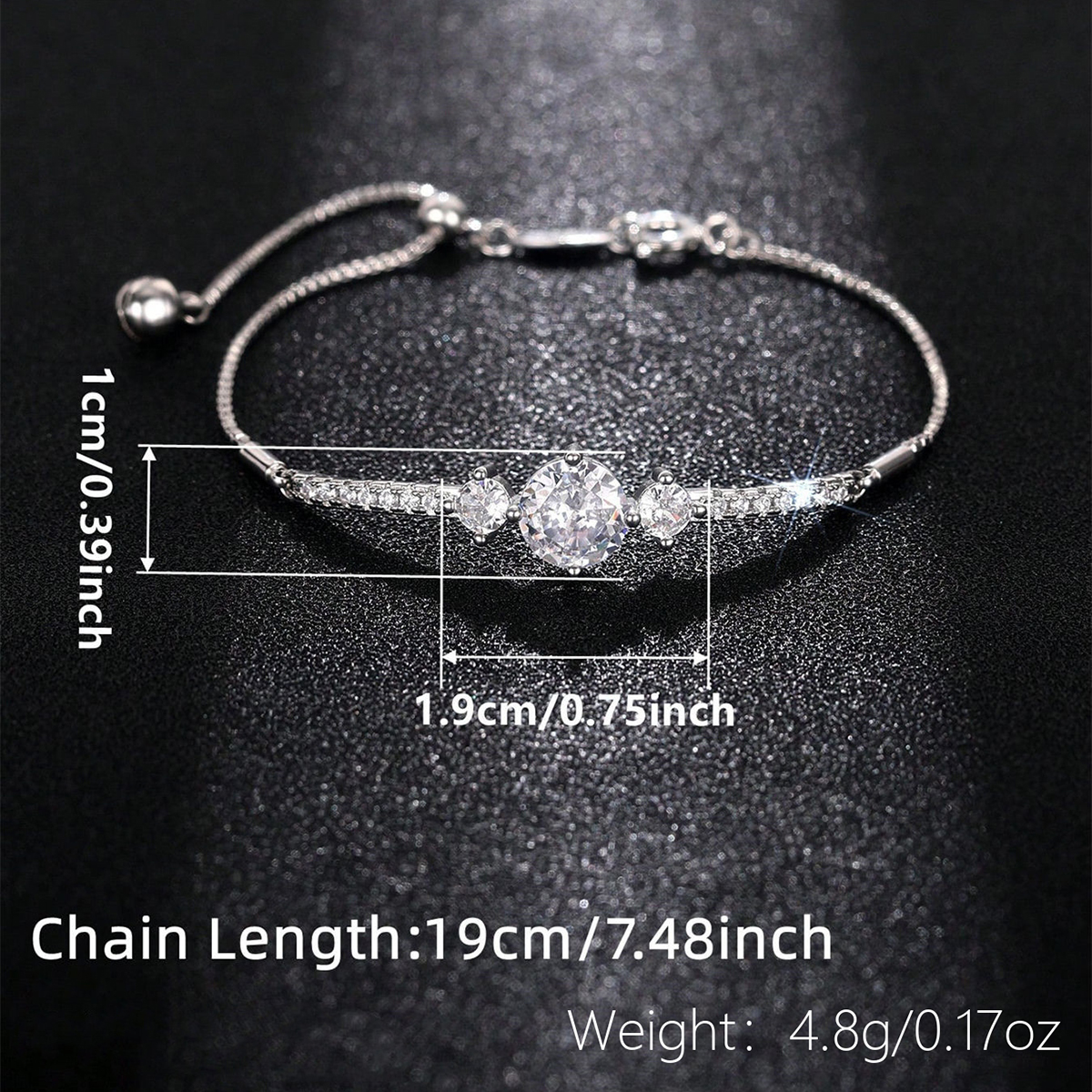 Geometric Claw Setting Bracelet For Women In Copper With KC Golden Plated Water Plating And Zircon Inlay, Featuring Box Chain 3