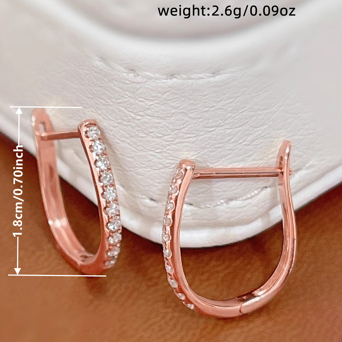 Geometric Claw Setting Earrings In Copper With KC Golden Water Plating And 0.03µm Thickness Featuring Zircon Inlay 4