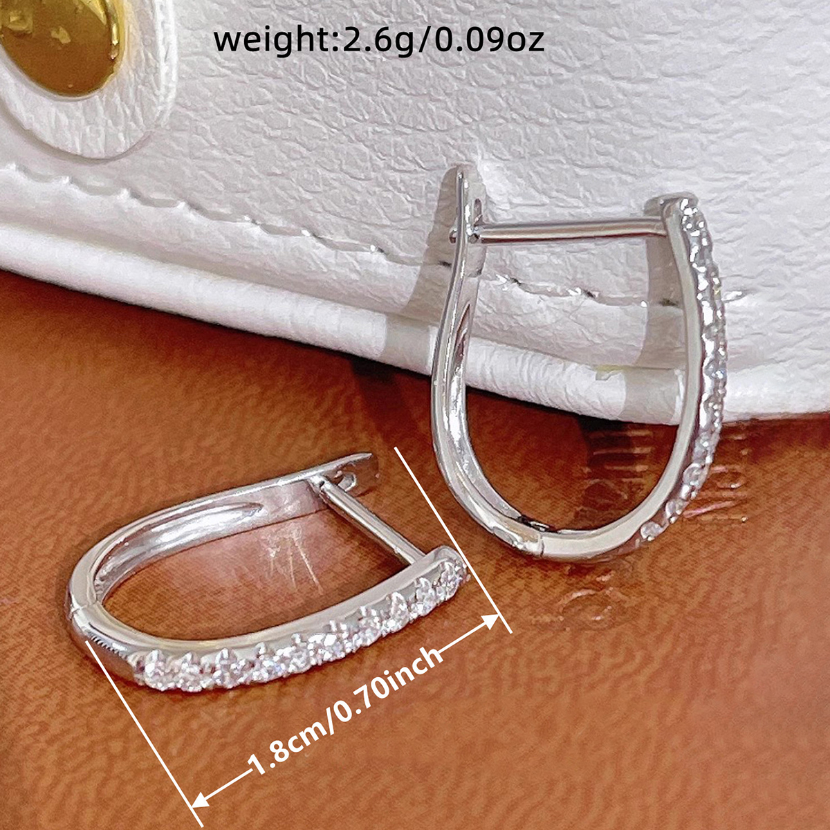 Geometric Claw Setting Earrings In Copper With KC Golden Water Plating And 0.03µm Thickness Featuring Zircon Inlay 5