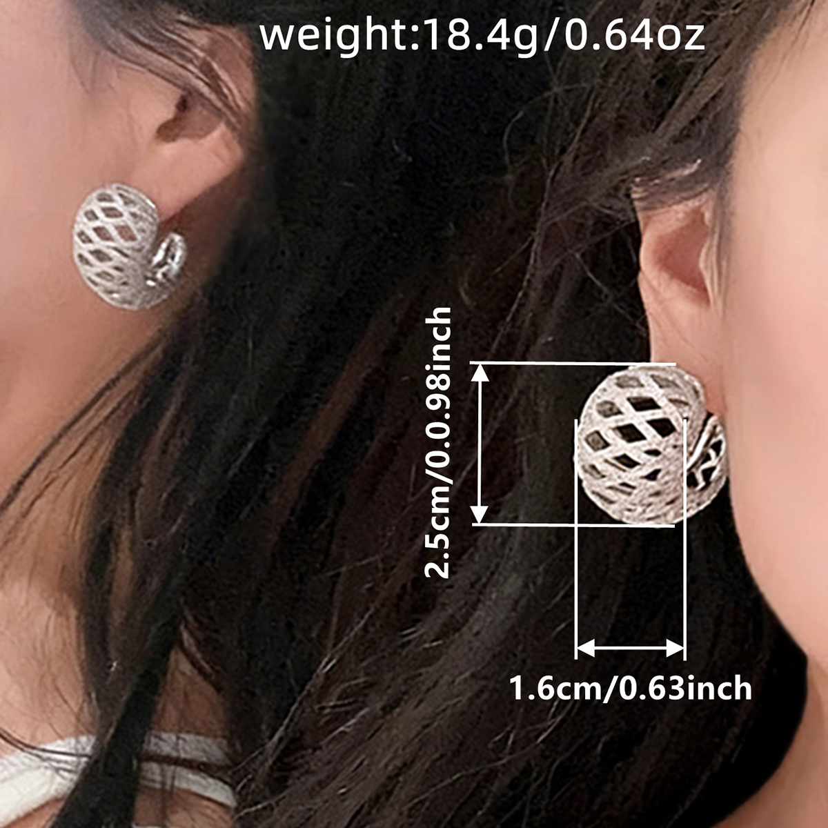 Geometric Claw Setting Earrings In Copper With White K Water Plating And 0.03µm Thickness Featuring Zircon Inlay 4