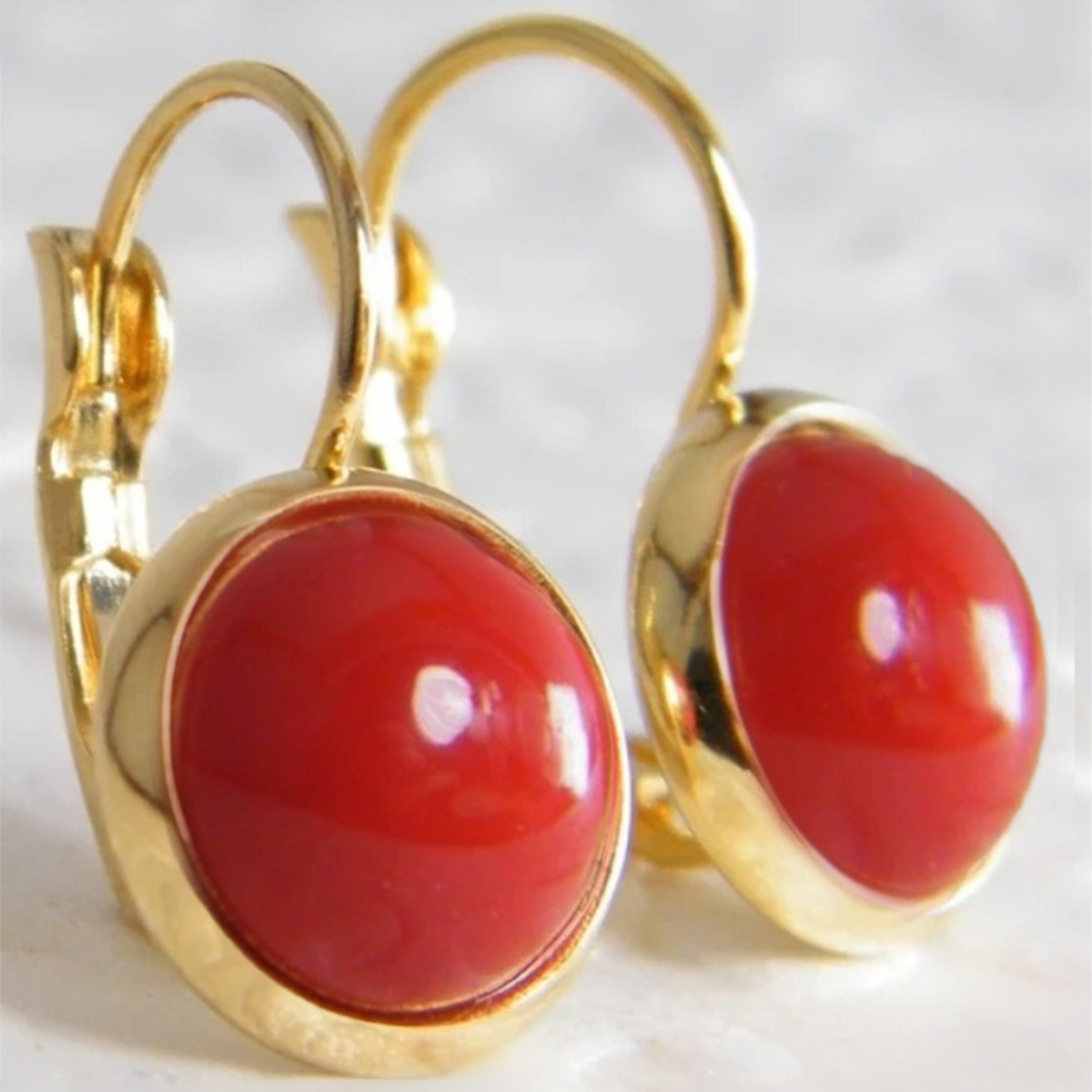 Geometric Copper Earrings With Claw Setting And Zircon Inlay, KC Golden Plated With 0.03µm Water Plating, Drop Earrings