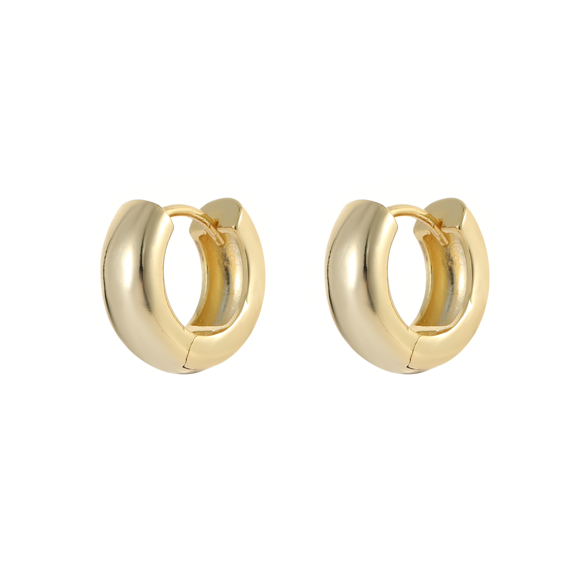 Geometric Copper Earrings For Women With 14K Real Gold Plating And Zircon Inlay 4
