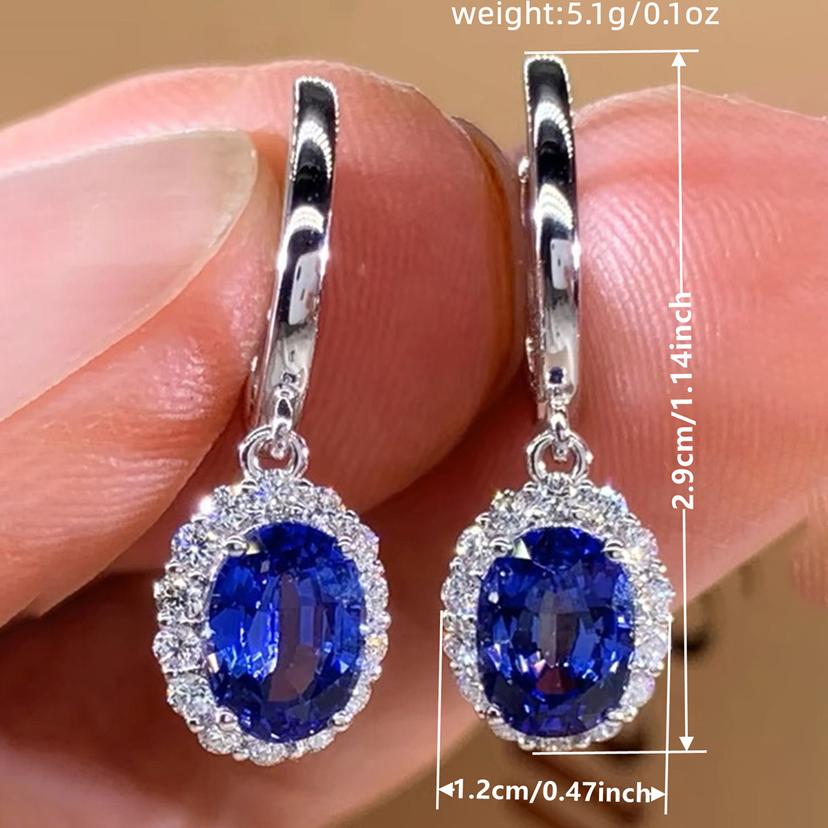 Geometric Drop Earrings For Women With Claw Setting, White K Plated Copper, Water Plating, And Zircon Inlay 7