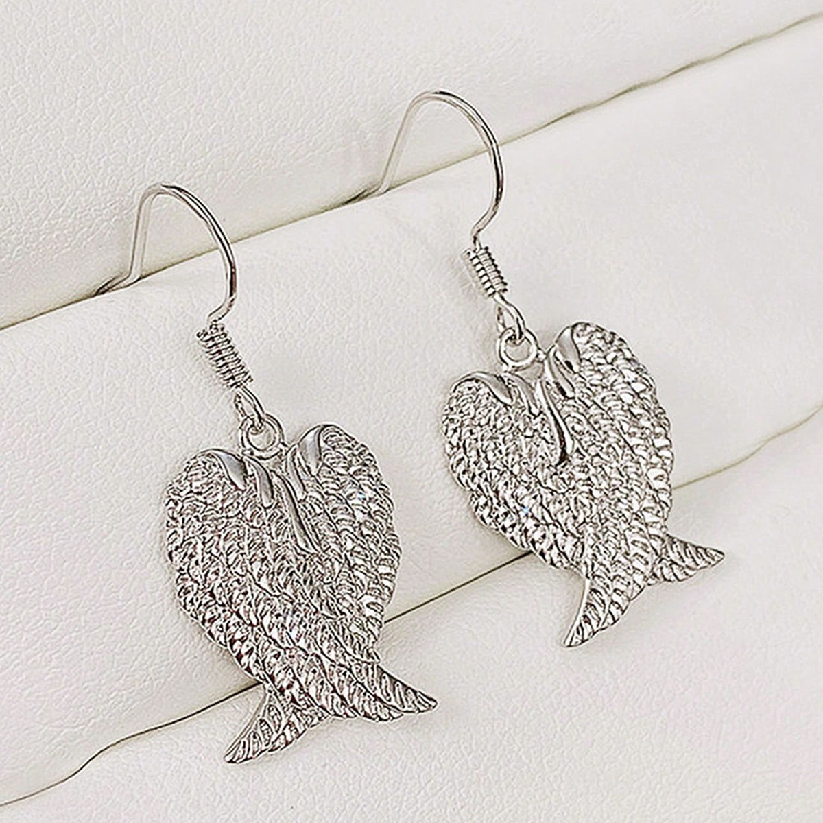 Geometric Drop Earrings For Women In Copper With Claw Setting And Water Plating Featuring 0.03µm White K Gold Plating