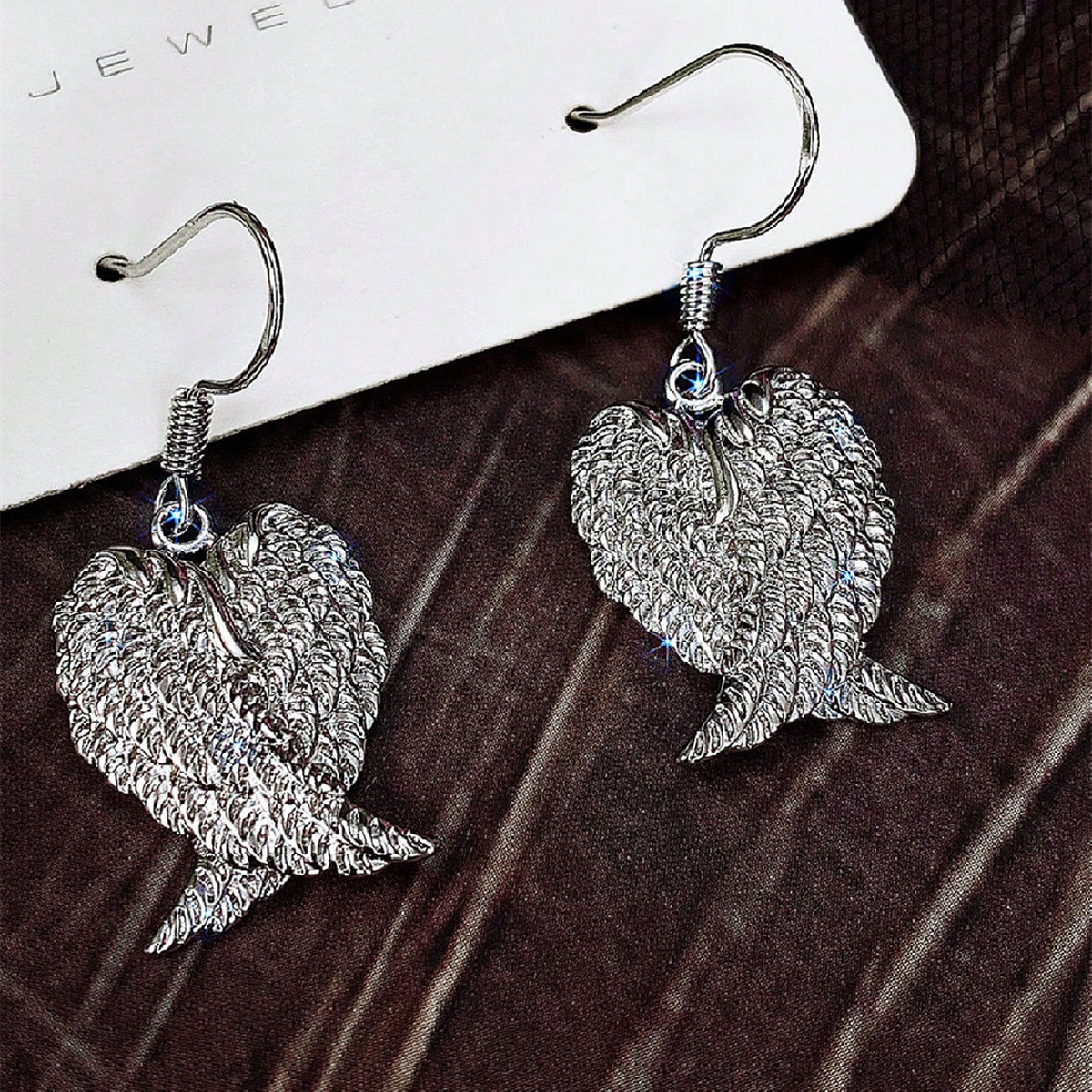 Geometric Drop Earrings For Women In Copper With Claw Setting And Water Plating Featuring 0.03µm White K Gold Plating 3