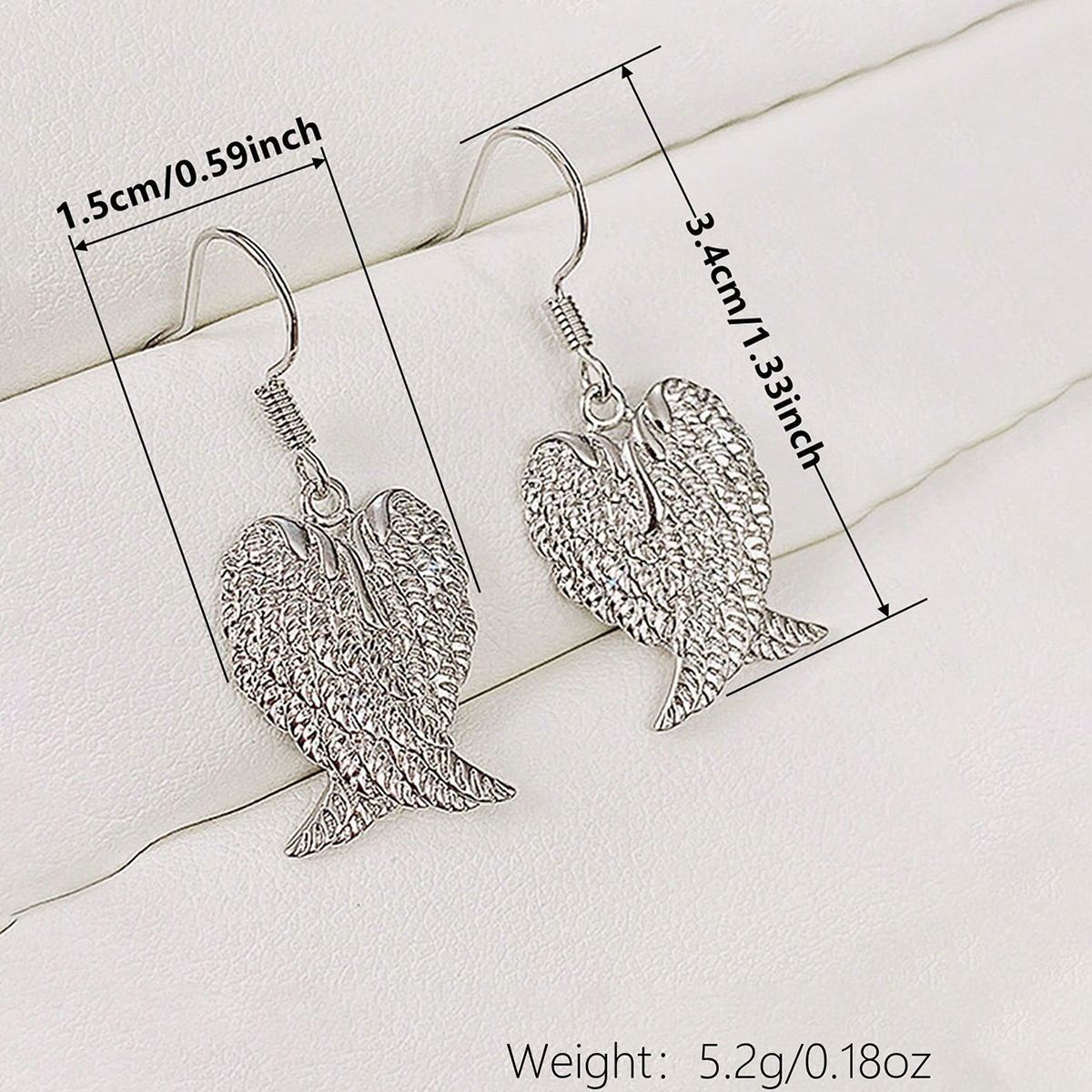 Geometric Drop Earrings For Women In Copper With Claw Setting And Water Plating Featuring 0.03µm White K Gold Plating 7