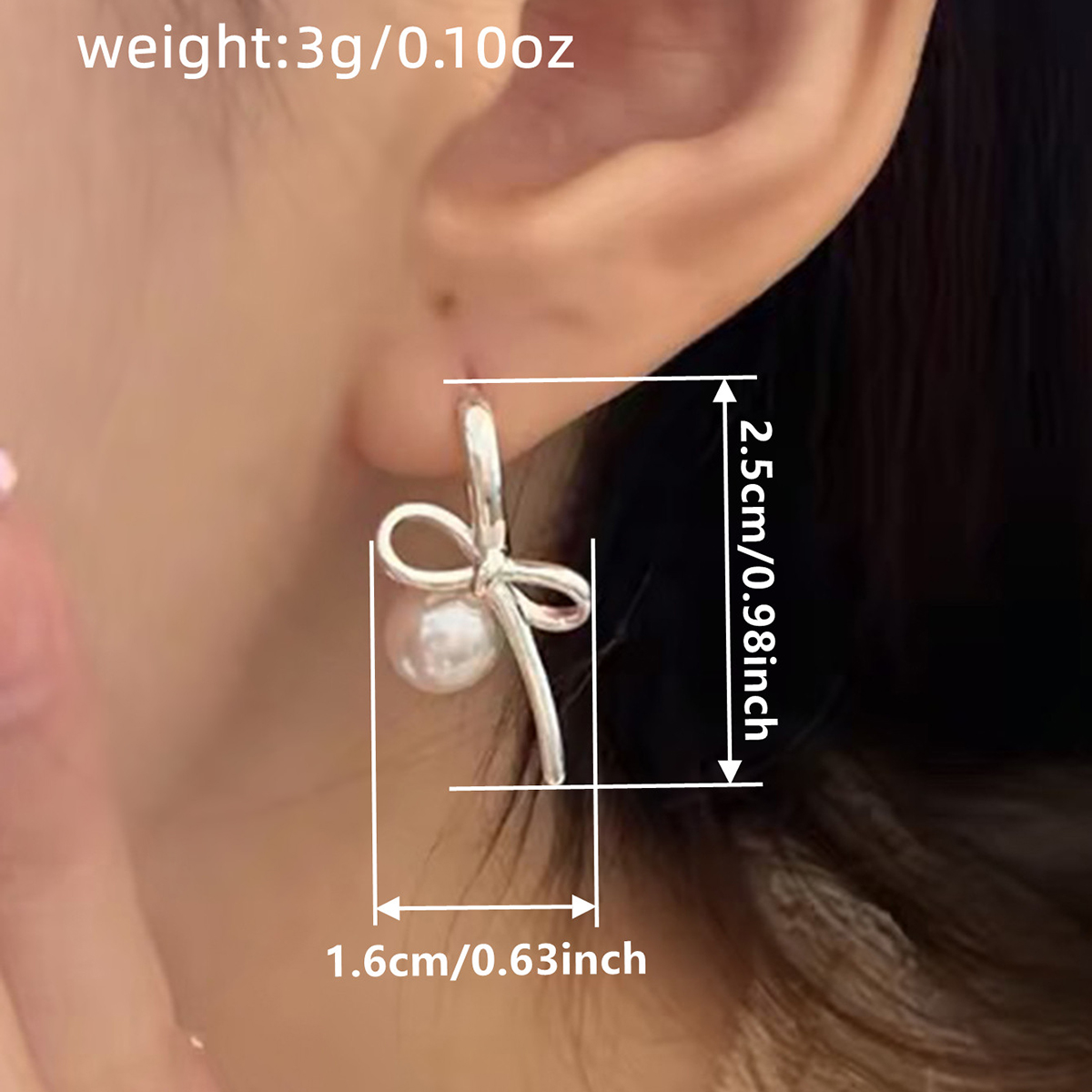Three-dimensional Geometric Drop Earrings In Copper With White K Water Plating And 0.03µm Thickness Featuring Pearl Inlay 3