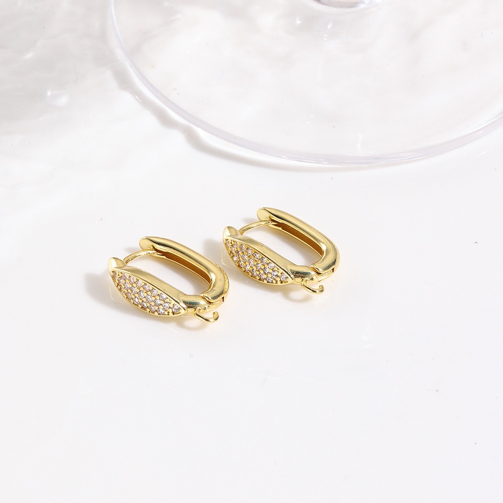Three-dimensional Geometric Ear Hook For Women, Copper Material With Golden Water Plating And Zircon Inlay 7