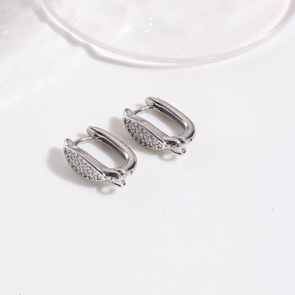Three-dimensional Geometric Ear Hook For Women, Copper Material With Golden Water Plating And Zircon Inlay 8