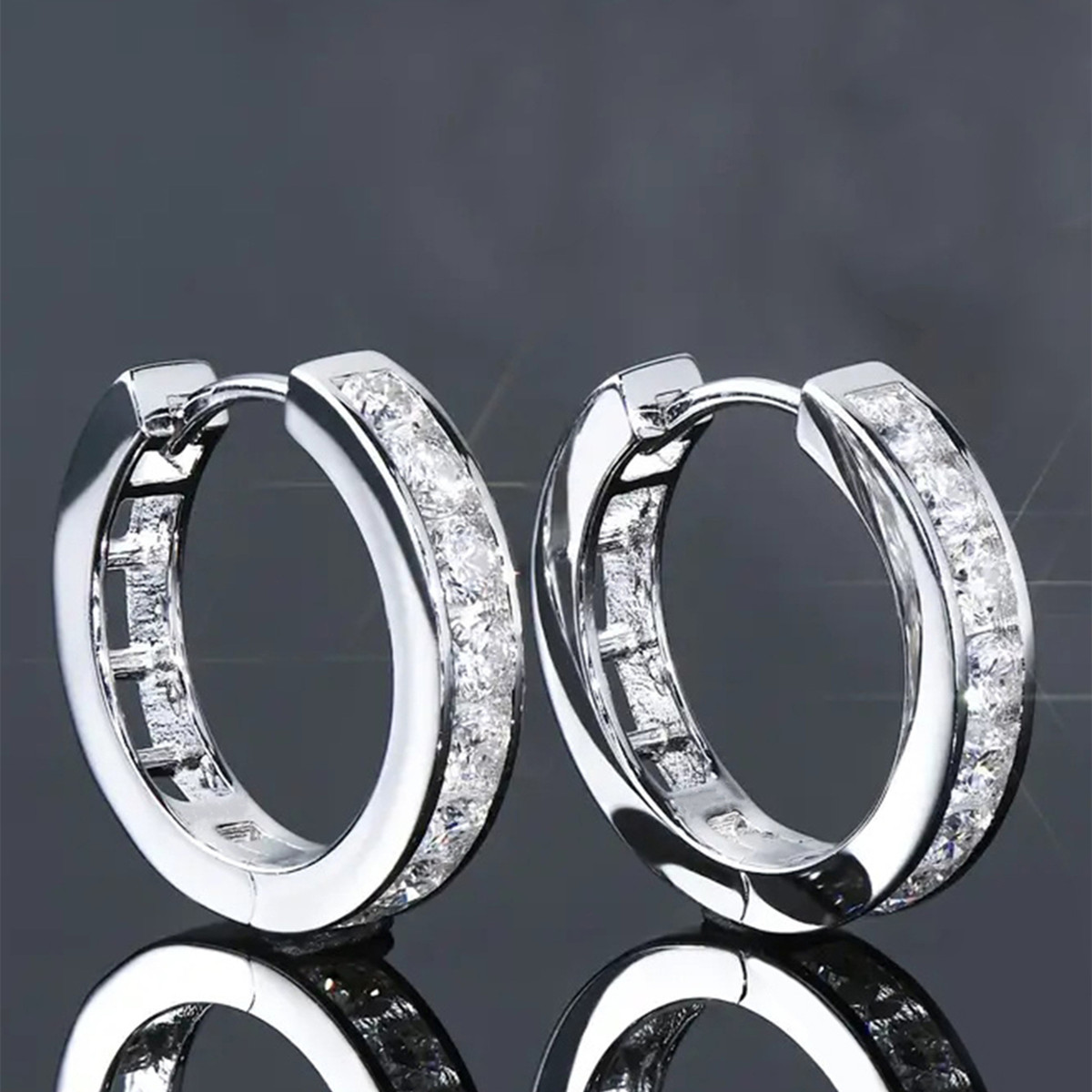 Geometric Earrings For Women With Claw Setting, Copper Material, KC Golden Water Plating, And Zircon Inlay 2