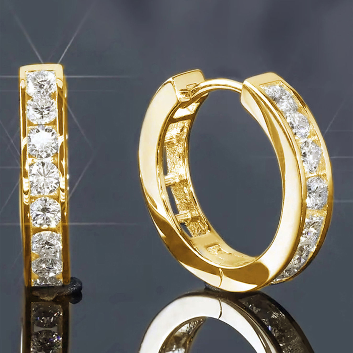 Geometric Earrings For Women With Claw Setting, Copper Material, KC Golden Water Plating, And Zircon Inlay 6