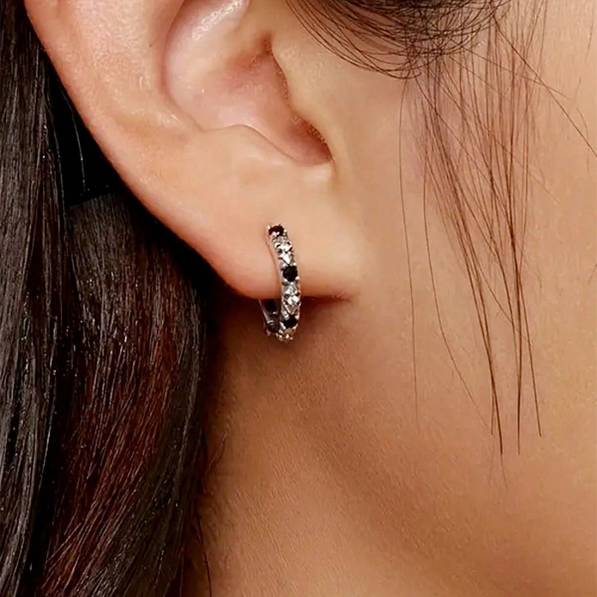 Geometric Earrings For Women With Claw Setting, Copper Material, White K Water Plated Finish, Featuring Zircon Inlay 4