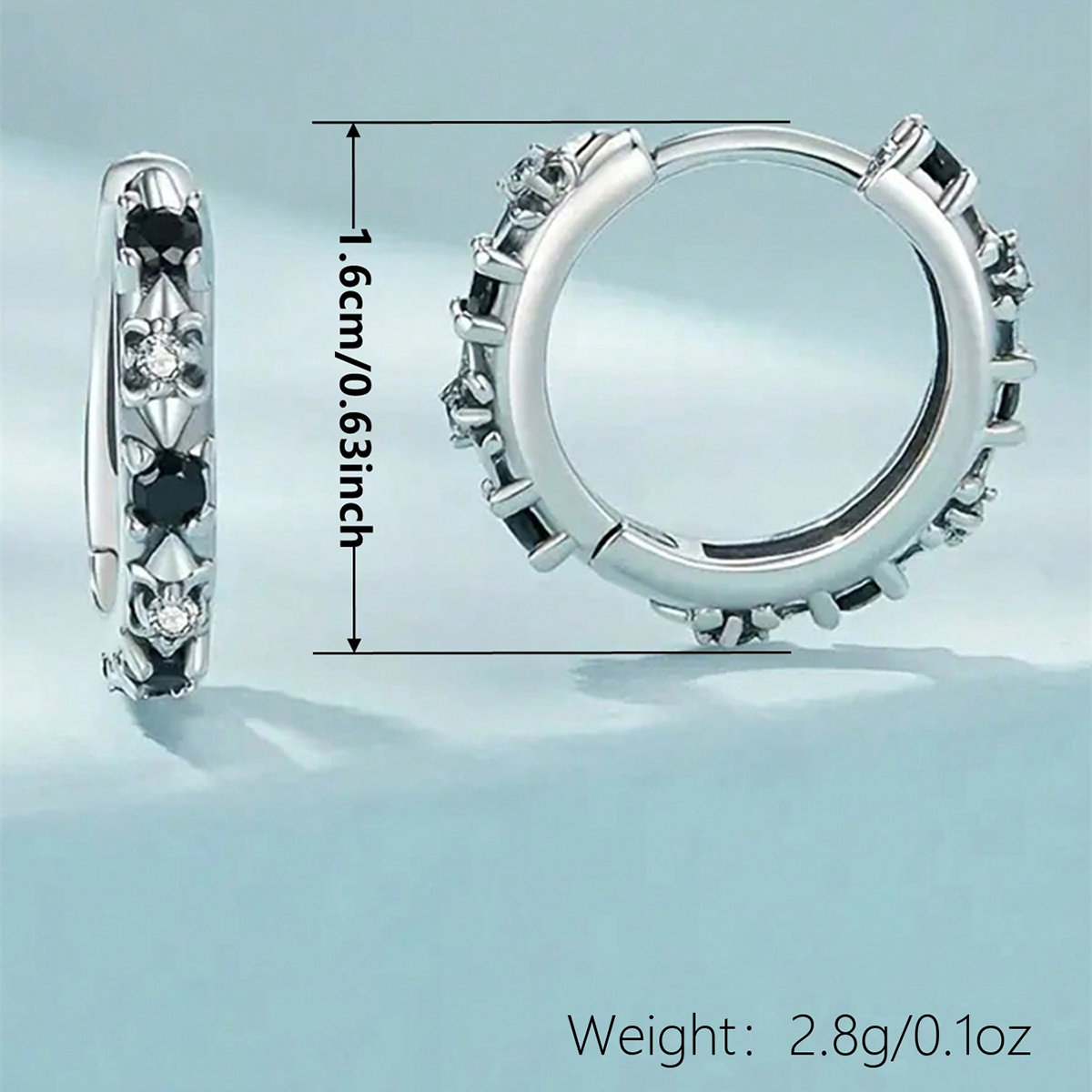 Geometric Earrings For Women With Claw Setting, Copper Material, White K Water Plated Finish, Featuring Zircon Inlay 5