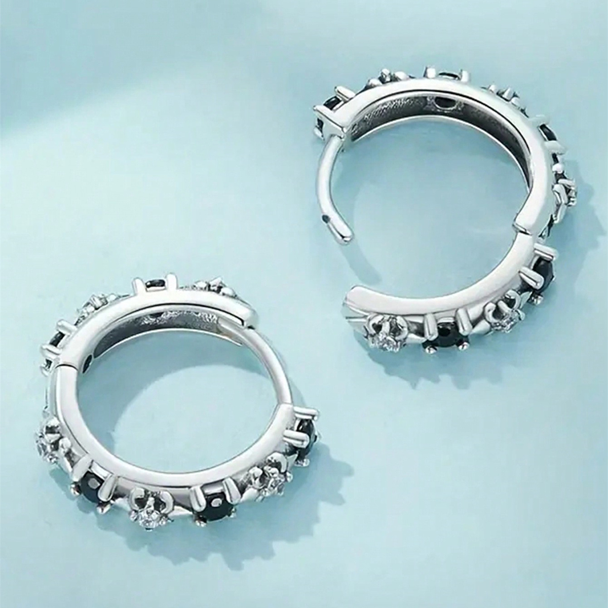 Geometric Earrings For Women With Claw Setting, Copper Material, White K Water Plated Finish, Featuring Zircon Inlay 6