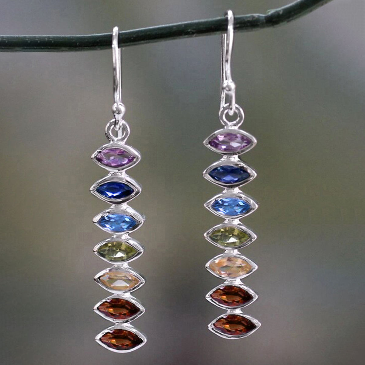 Geometric Earrings For Women With Claw Setting, Copper Base, White K Water Plated Finish, And Zircon Inlay