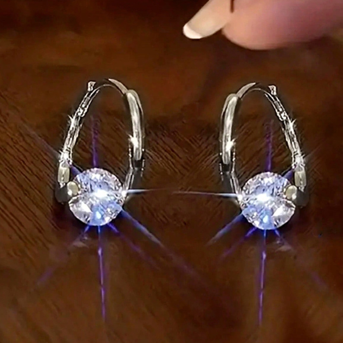Geometric Earrings For Women With Claw Setting, Copper Base, KC Golden Water Plating, And Zircon Inlay 3