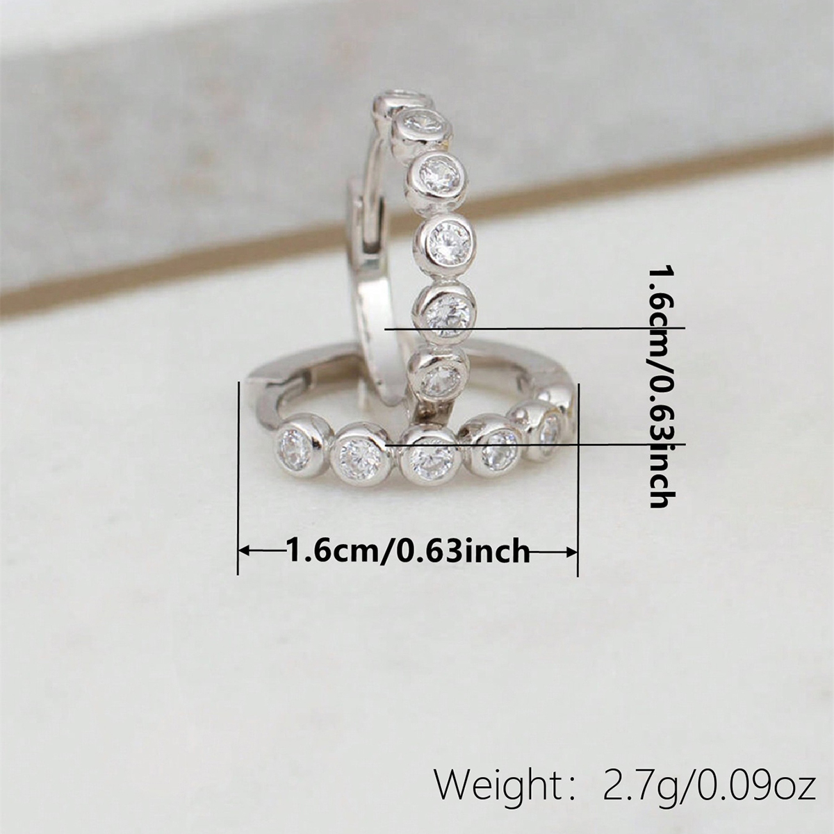 Geometric Earrings For Women With Claw Setting, Copper Base, KC Golden Plated Water Plating, Featuring Zircon Inlay 3