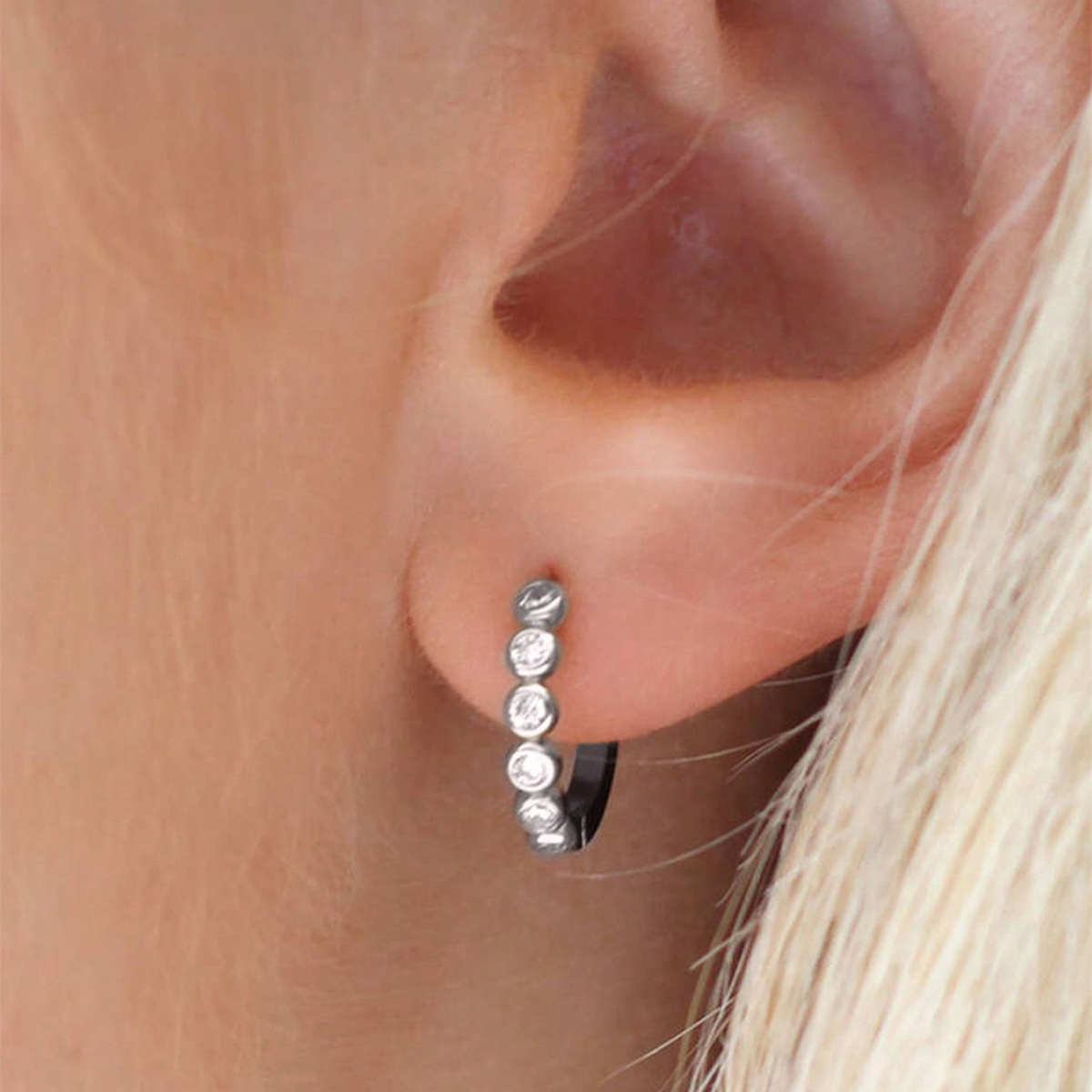 Geometric Earrings For Women With Claw Setting, Copper Base, KC Golden Plated Water Plating, Featuring Zircon Inlay 5