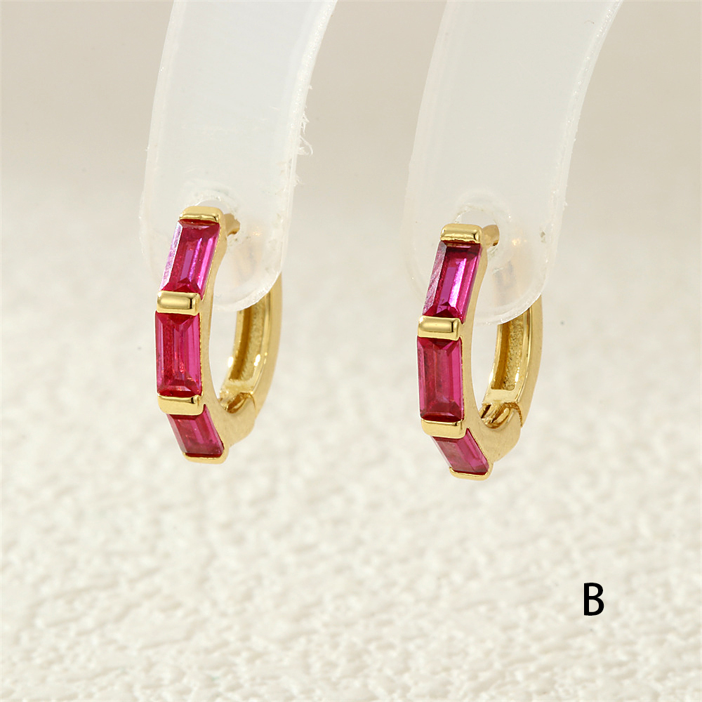 Geometric Earrings For Women With Claw Setting, Electroplated Copper, And 18K Real Gold Plated Featuring Zircon Inlay 8