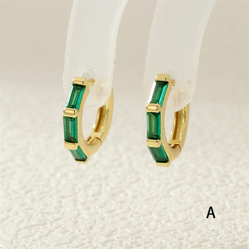 Geometric Earrings For Women With Claw Setting, Electroplated Copper, And 18K Real Gold Plated Featuring Zircon Inlay 9