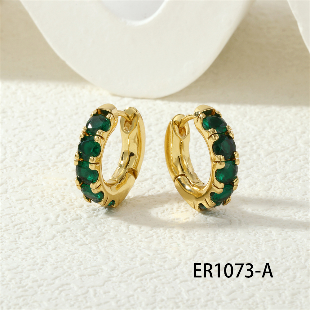 Geometric Earrings For Women Featuring Inlaid Zircon, Electroplated Copper With 18K Real Gold Plating 6