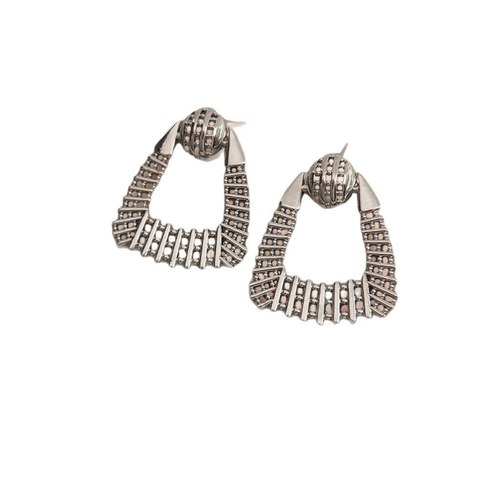 Geometric Earrings For Women With 925 Sterling Silver Posts, Copper Base Electroplated In Maillard Style 5