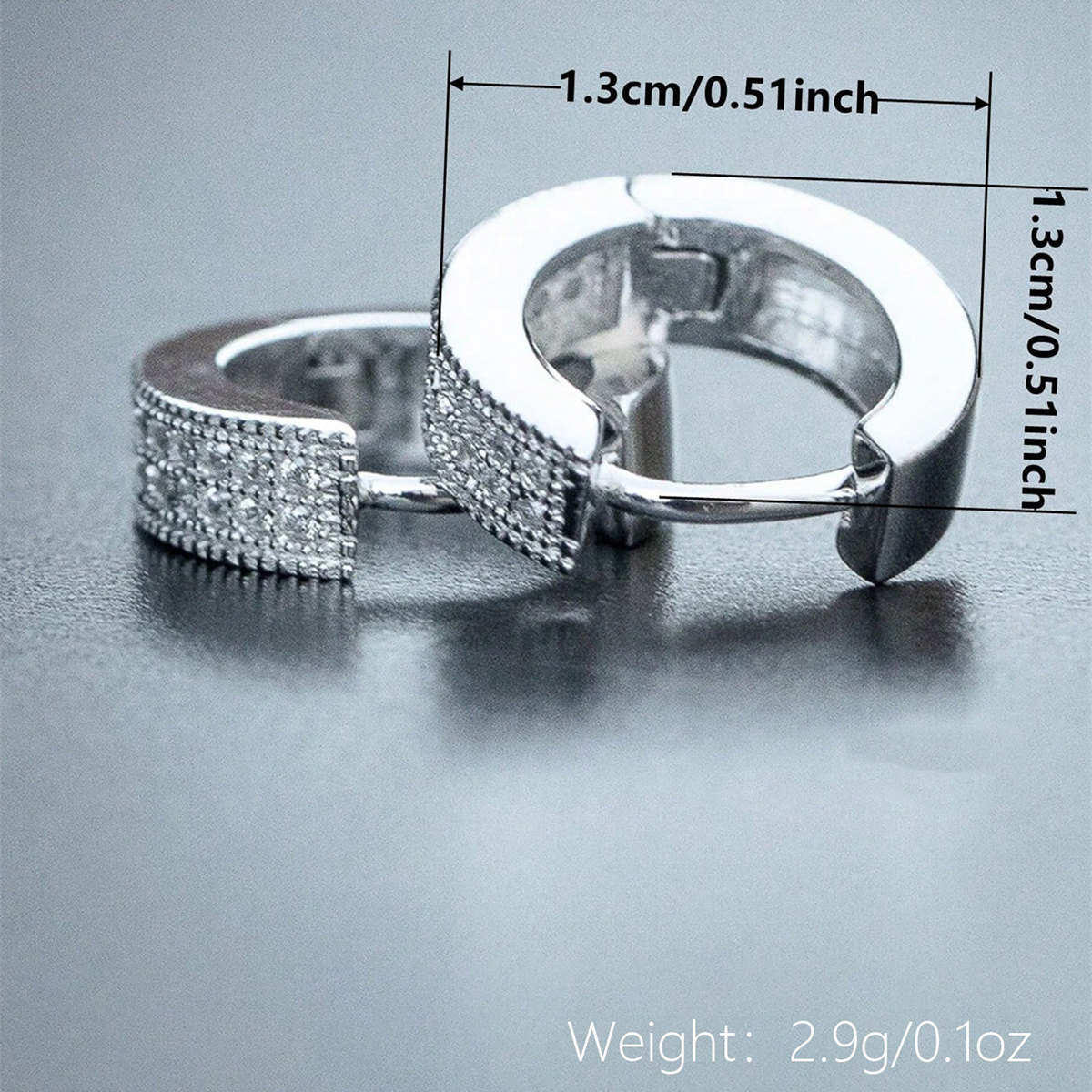 Geometric Earrings For Women With Zircon Inlay, Copper Base, Water Plating, And White K Gold Claw Setting 2