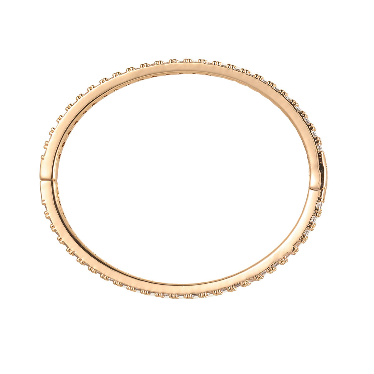 Geometric Electroplated Copper Bangle For Women With Zircon Inlay And Water Plating Process 2