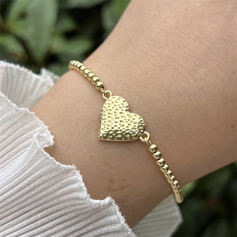 Geometric Electroplated Copper Bracelet For Women With 18K Real Gold Plated PVD Coating And Zircon Inlay, Featuring Slider Chain 4