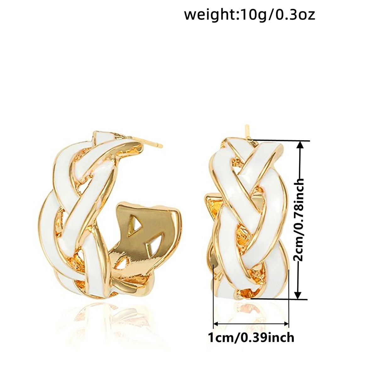Geometric Enamel Earrings For Women In Copper With KC Golden Water Plating And 0.03µm Thick Coating 6