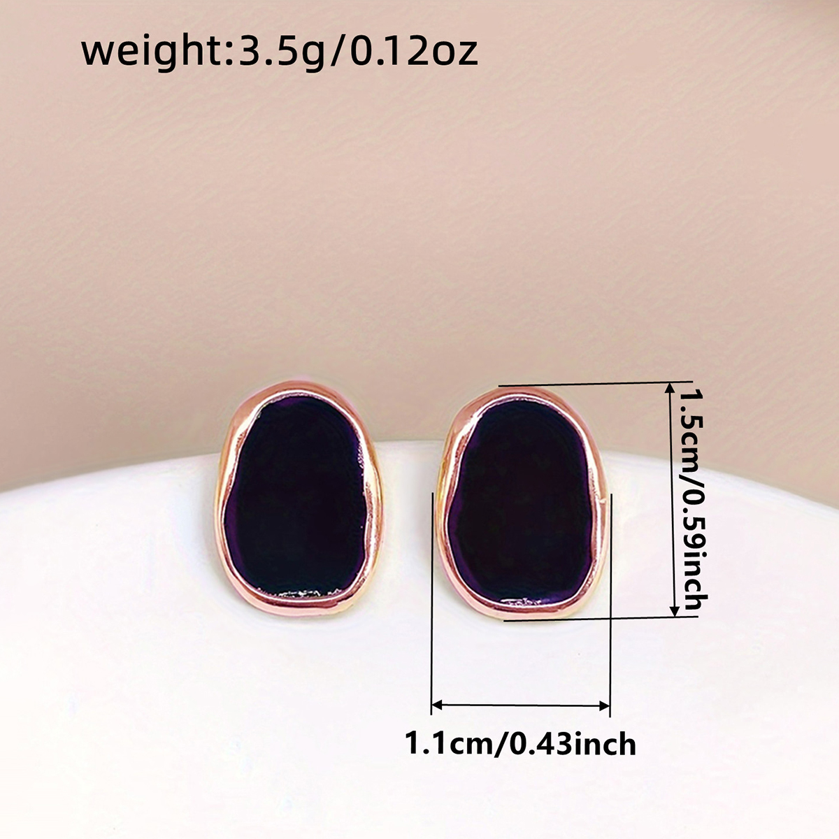 Geometric Enamel Stud Earrings For Women In Copper With KC Golden Water Plating And 0.03µm Thickness 5