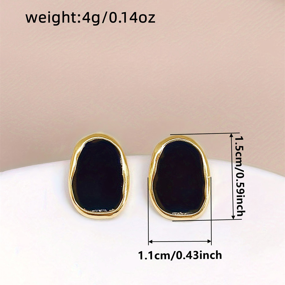 Geometric Enamel Stud Earrings For Women In Copper With KC Golden Water Plating And 0.03µm Thickness 8
