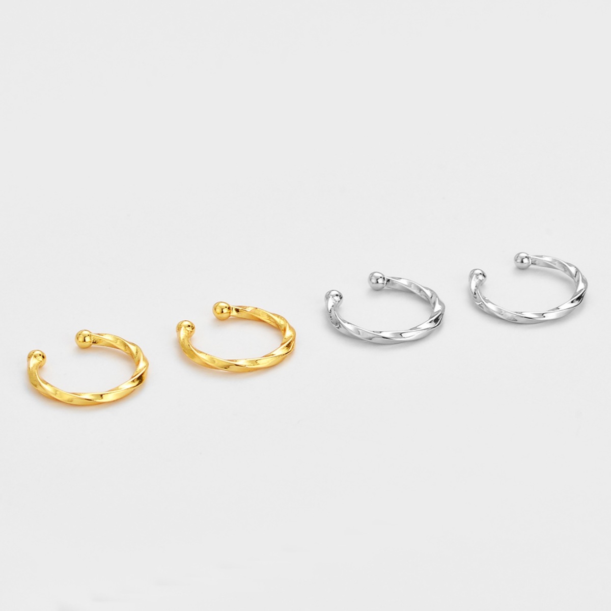 Geometric Golden Ear Cuffs In Simple Style, Unisex Copper Earrings With Electroplated Finish