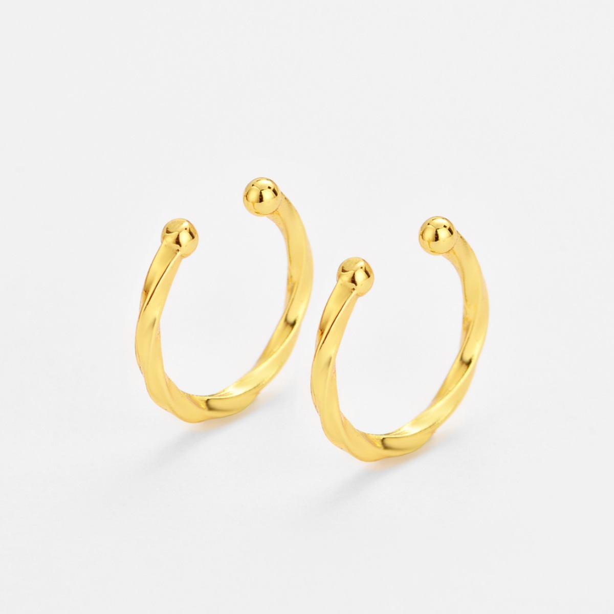 Geometric Golden Ear Cuffs In Simple Style, Unisex Copper Earrings With Electroplated Finish 3
