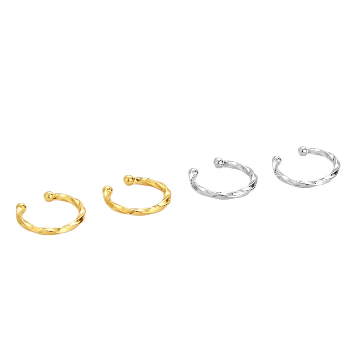 Geometric Golden Ear Cuffs In Simple Style, Unisex Copper Earrings With Electroplated Finish 5