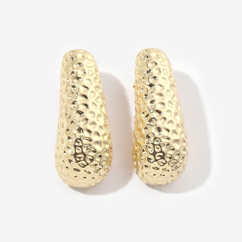 Geometric Hypoallergenic Stud Earrings For Women, Golden Plated Copper With Water Plating And 0.03µm-0.05µm Thickness 3