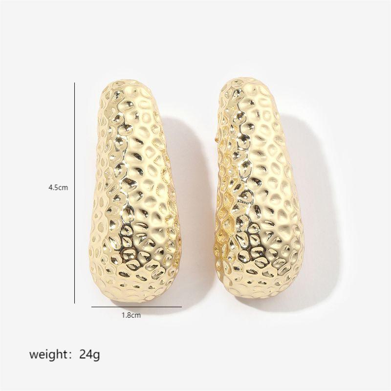 Geometric Hypoallergenic Stud Earrings For Women, Golden Plated Copper With Water Plating And 0.03µm-0.05µm Thickness 7