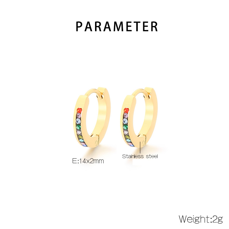 Geometric Inlay Earrings For Women In 304 Stainless Steel With 18K Real Gold Plated And PVD Coated Finish Featuring Rhinestones 2