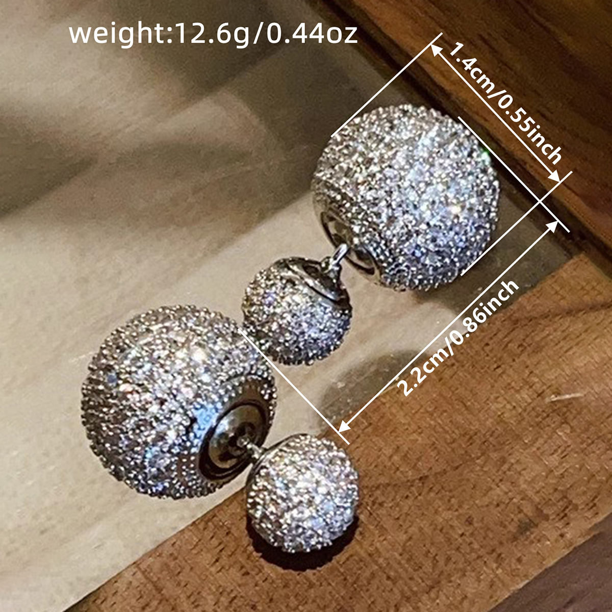 Geometric Stud Earrings With Claw Setting, Copper Base Featuring White K Plated Water Plating And 0.03µm Thickness, Inlaid With Zircon 3