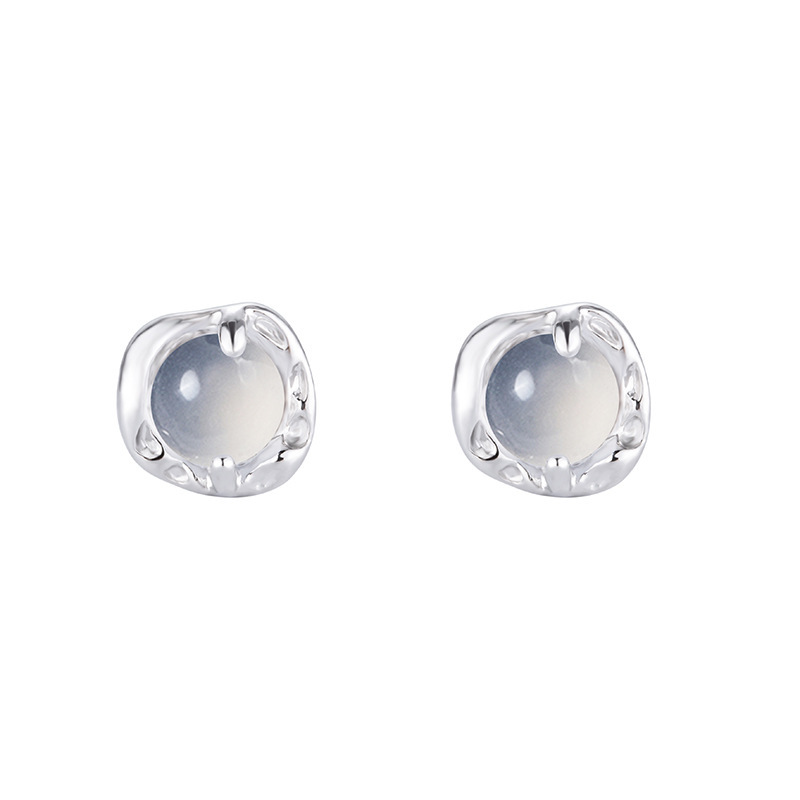 Geometric Stud Earrings In Copper With Platinum Electroplated Finish Featuring 0.03µm Thick Gold Plating Process 5