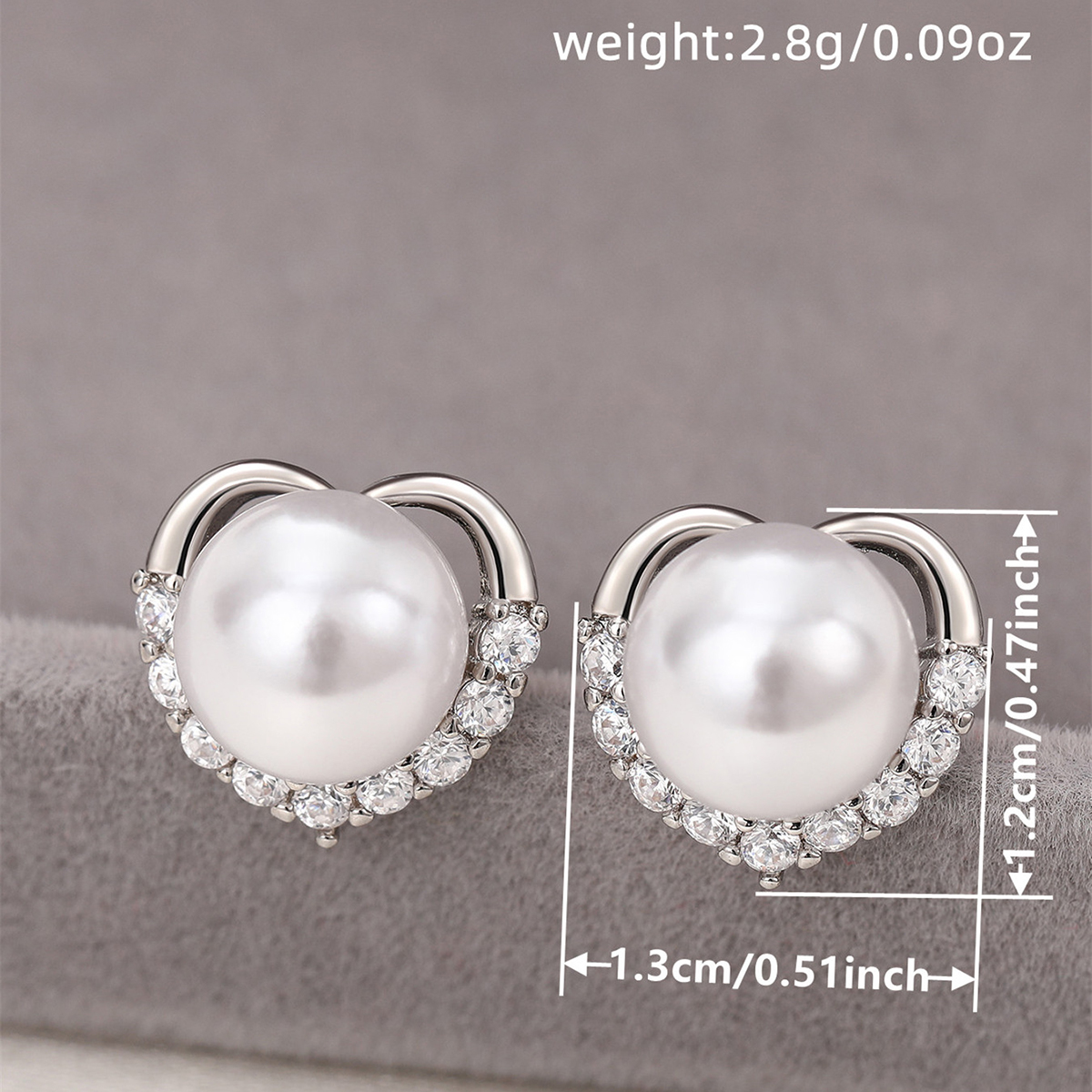 Geometric Stud Earrings For Women With Pearl Inlay, Copper Base, KC Golden Water Plating, And Claw Setting 10