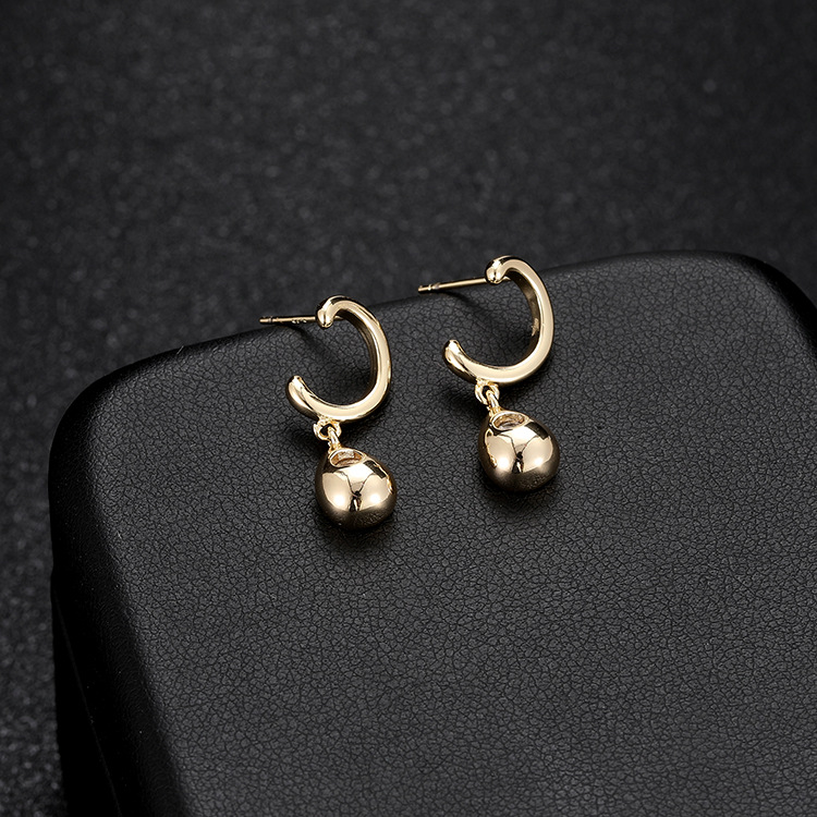 Geometric Stud Earrings With 925 Sterling Silver Posts, Copper Base Electroplated And 14K Real Gold Plated Featuring Zircon Inlay 4