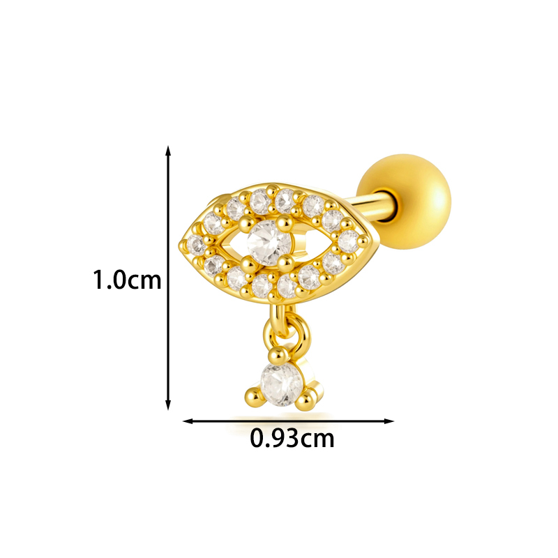Geometric Stud Earrings For Women With Zircon Inlay, Copper Base, And 18K Real Gold Water Plating 7