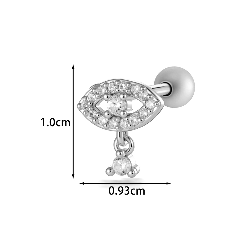 Geometric Stud Earrings For Women With Zircon Inlay, Copper Base, And 18K Real Gold Water Plating 10