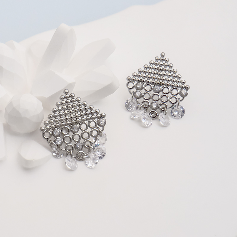 Geometric Tassel Earrings For Women With 925 Sterling Silver Ear Pins, Copper Base, And Platinum Water Plating 5