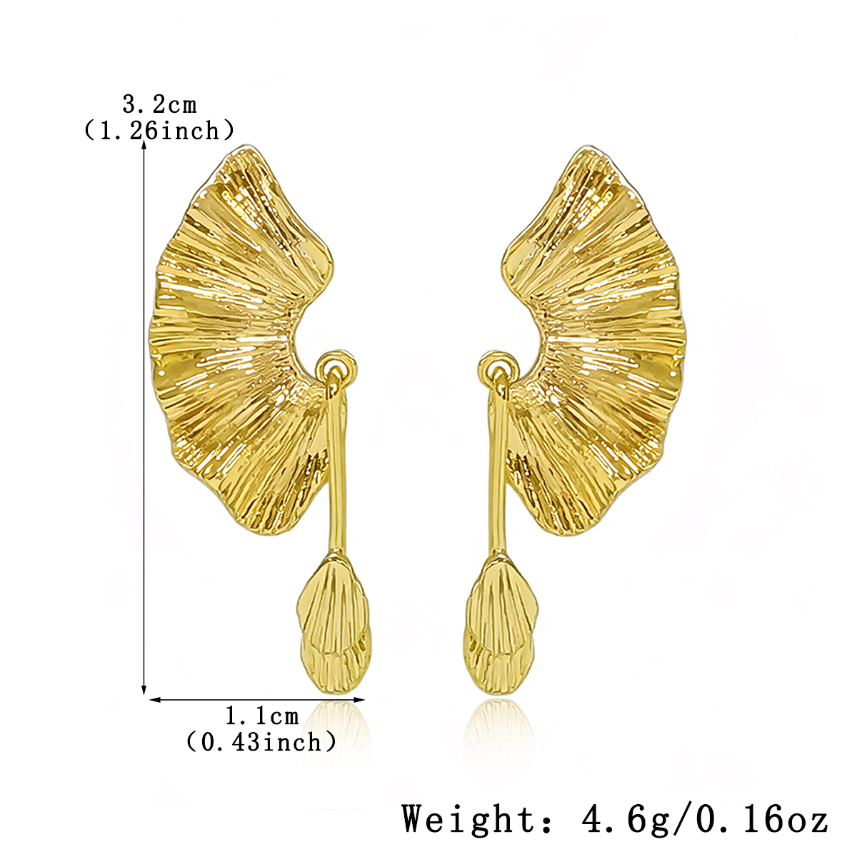 Geometric Tassel Earrings For Women In Golden Plated Copper With 0.01µm Electroplated Coating 2