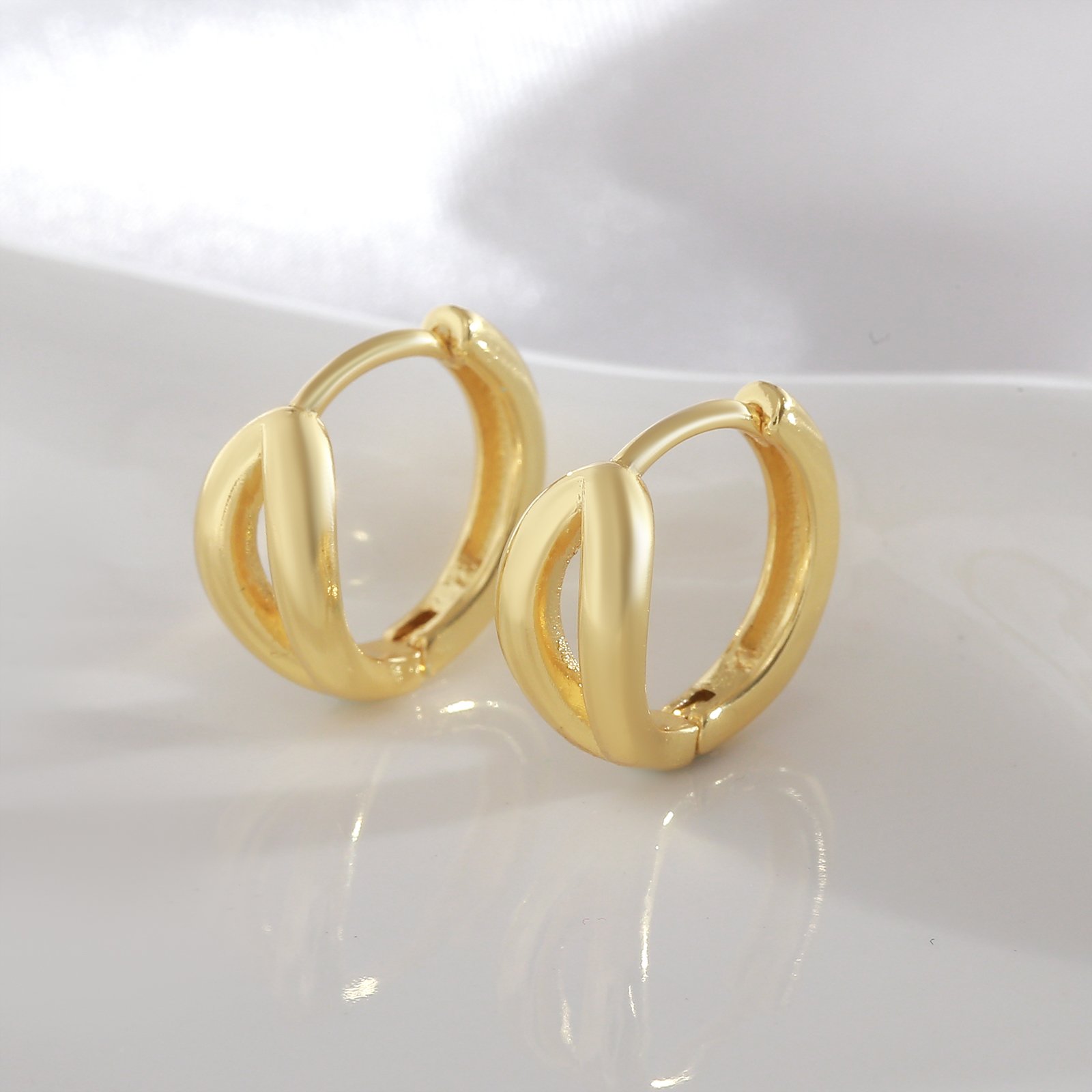 Geometric Earrings For Women, Waterproof Copper Base, 18K Gold Plated With 0.05-0.08µm PVD Coating