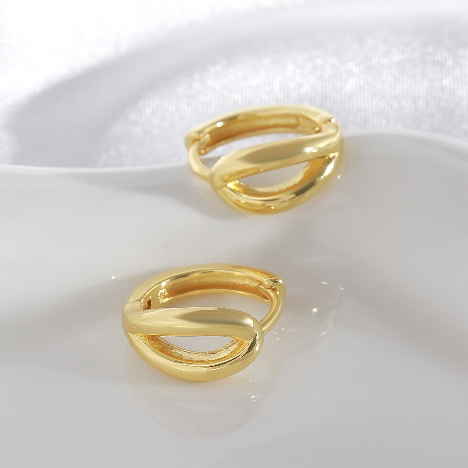Geometric Earrings For Women, Waterproof Copper Base, 18K Gold Plated With 0.05-0.08µm PVD Coating 3