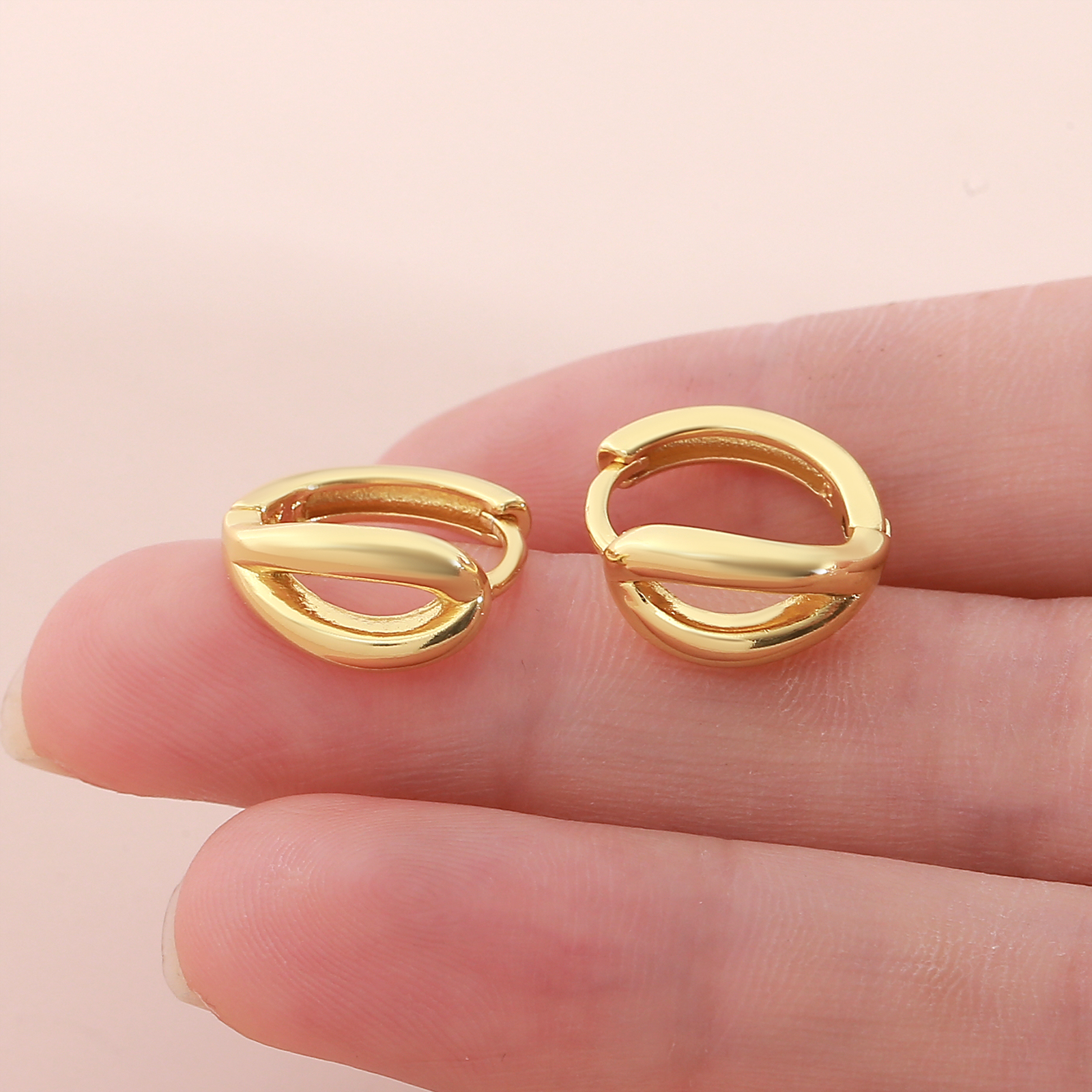 Geometric Earrings For Women, Waterproof Copper Base, 18K Gold Plated With 0.05-0.08µm PVD Coating 5