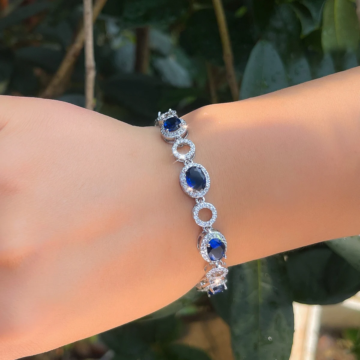 Geometric Waterproof Non Tarnish Copper Bracelets For Women With Rhodium Plated Water Plating And Zircon Inlay Featuring Tennis Chain 9